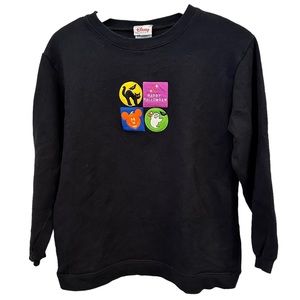 Vintage Disney Store Halloween Mickey Mouse pumpkin crew Sweatshirt small 90s